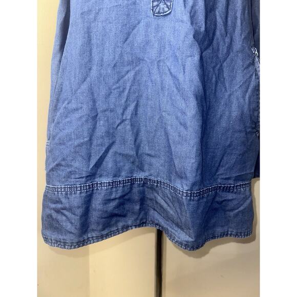 Workshop Women's Shirt Dress Blue Denim Chambray Long Sleeve Pocket Plus Sz 0X - Picture 3 of 10